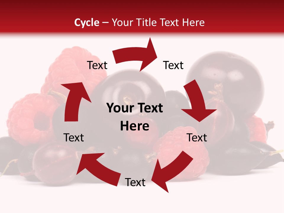 Fruits, Raspberries, Cherries, Currants PowerPoint Template