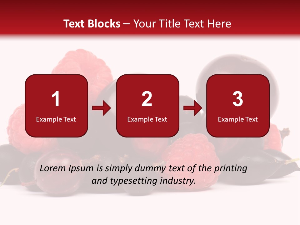 Fruits, Raspberries, Cherries, Currants PowerPoint Template