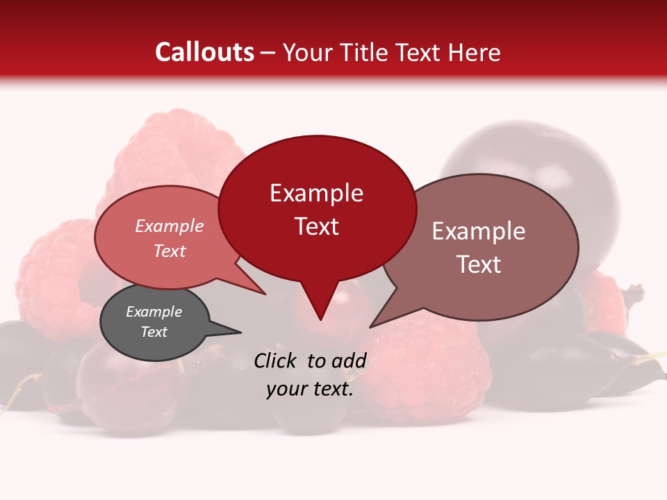 Fruits, Raspberries, Cherries, Currants PowerPoint Template