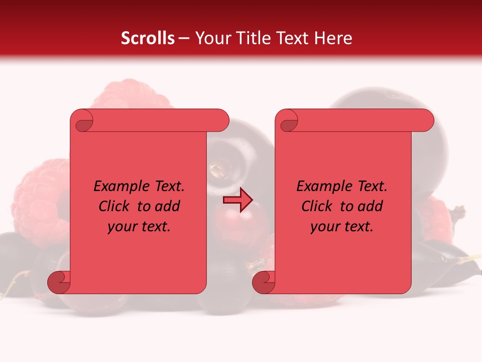 Fruits, Raspberries, Cherries, Currants PowerPoint Template