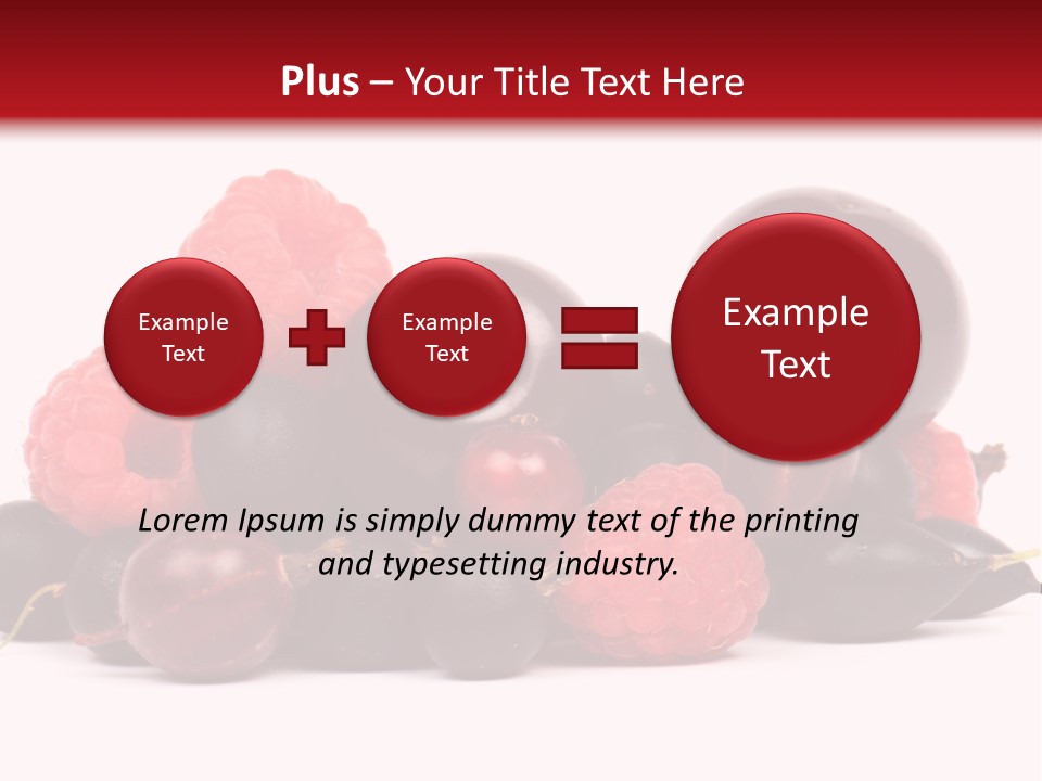 Fruits, Raspberries, Cherries, Currants PowerPoint Template