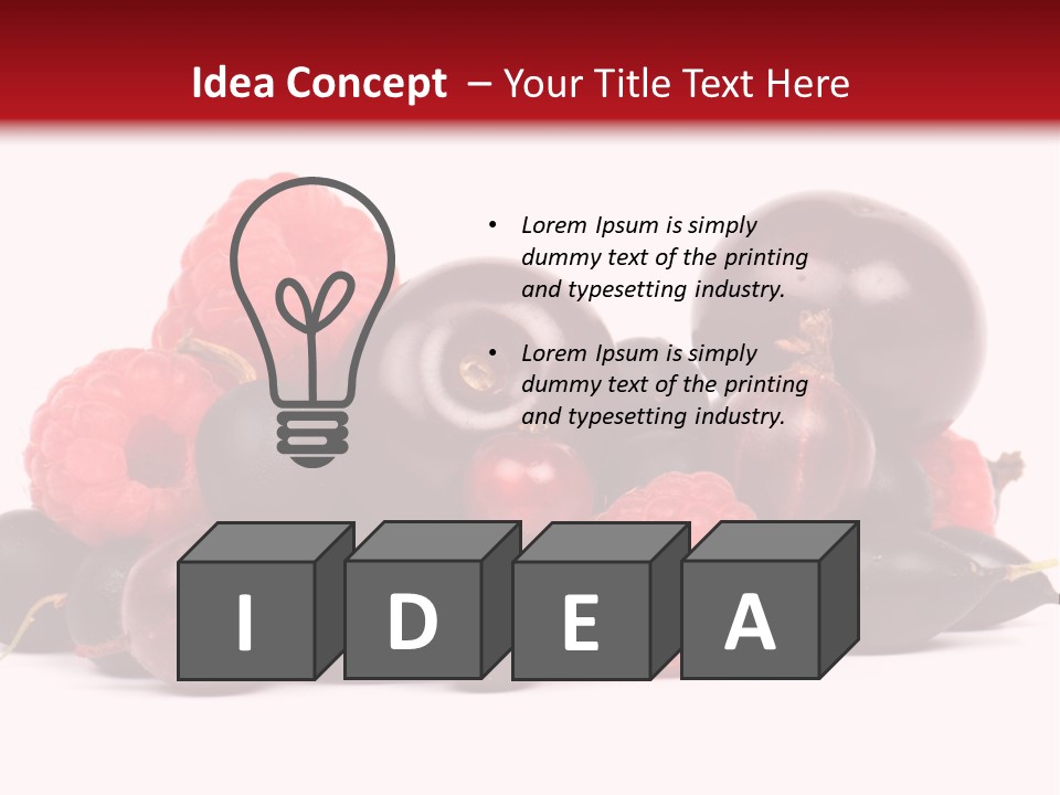 Fruits, Raspberries, Cherries, Currants PowerPoint Template