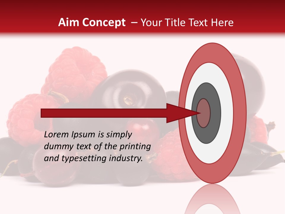 Fruits, Raspberries, Cherries, Currants PowerPoint Template