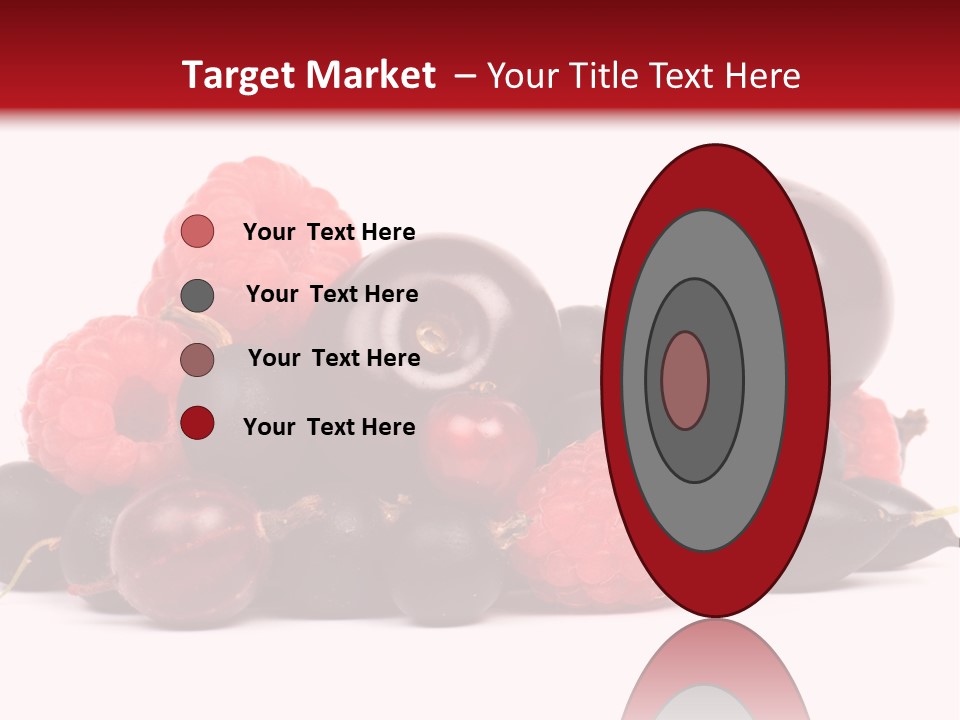 Fruits, Raspberries, Cherries, Currants PowerPoint Template