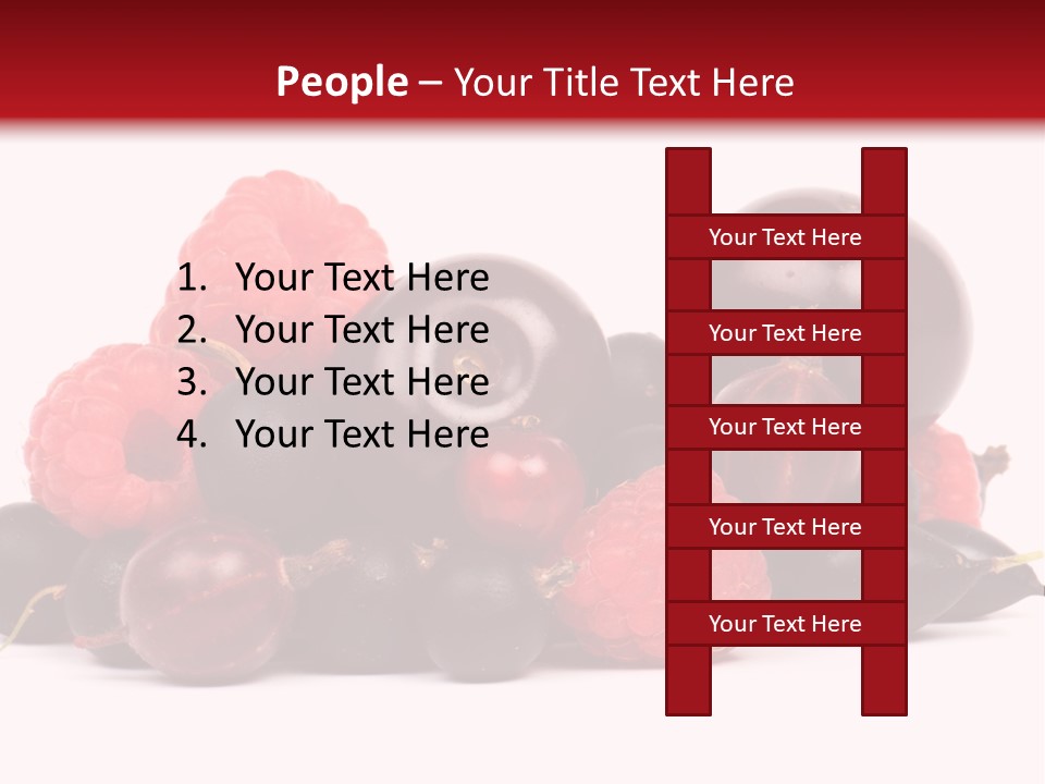 Fruits, Raspberries, Cherries, Currants PowerPoint Template