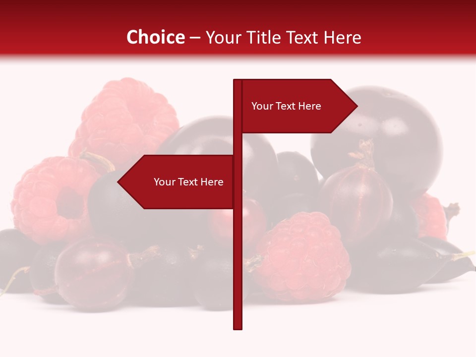 Fruits, Raspberries, Cherries, Currants PowerPoint Template