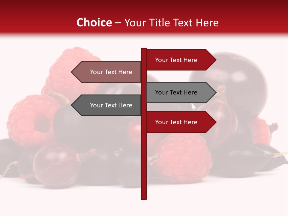 Fruits, Raspberries, Cherries, Currants PowerPoint Template