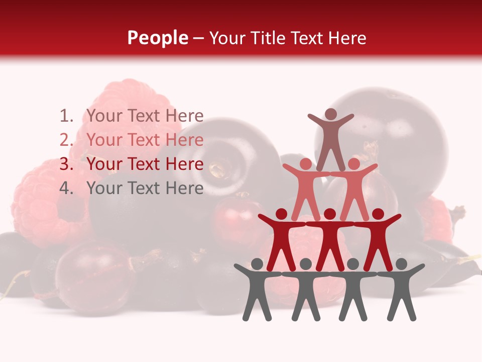 Fruits, Raspberries, Cherries, Currants PowerPoint Template