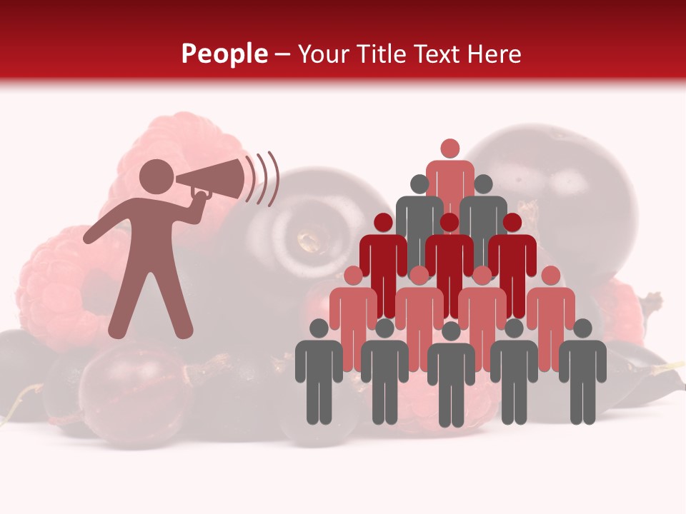 Fruits, Raspberries, Cherries, Currants PowerPoint Template