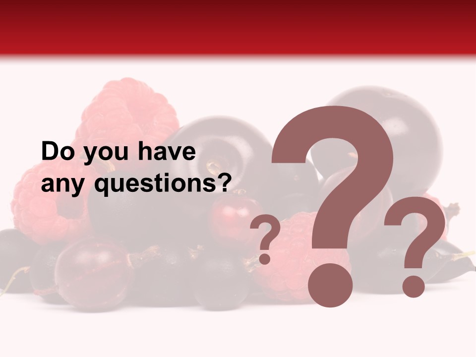 Fruits, Raspberries, Cherries, Currants PowerPoint Template