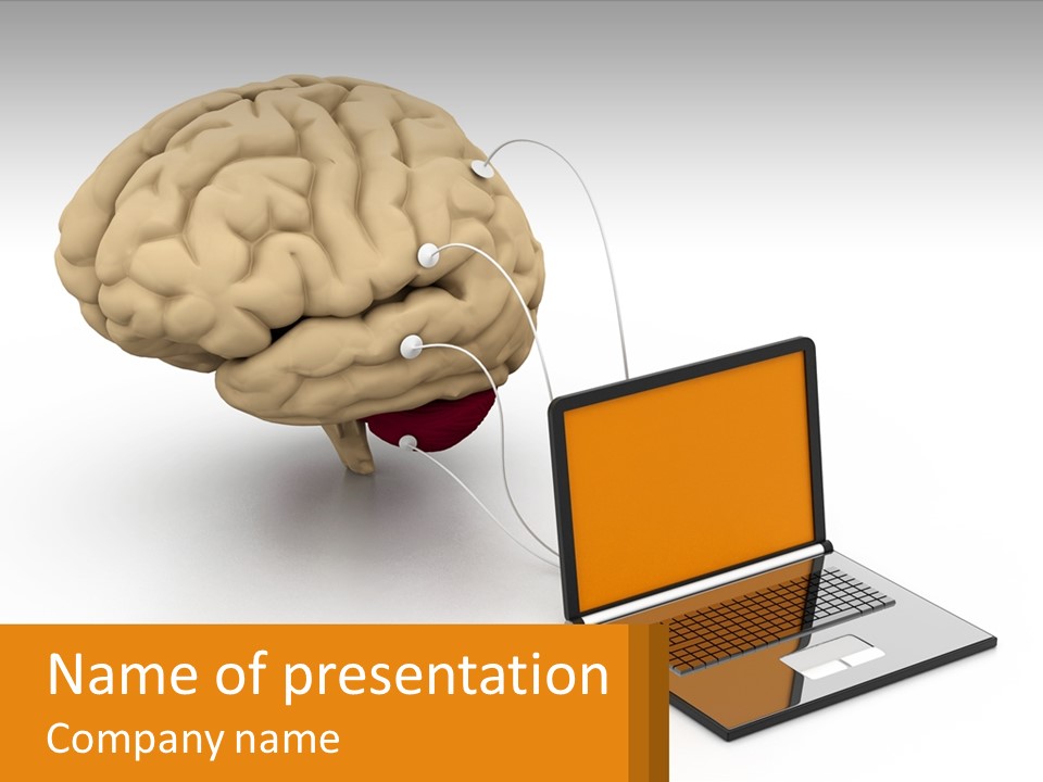 Connecting A Computer To The Brain PowerPoint Template