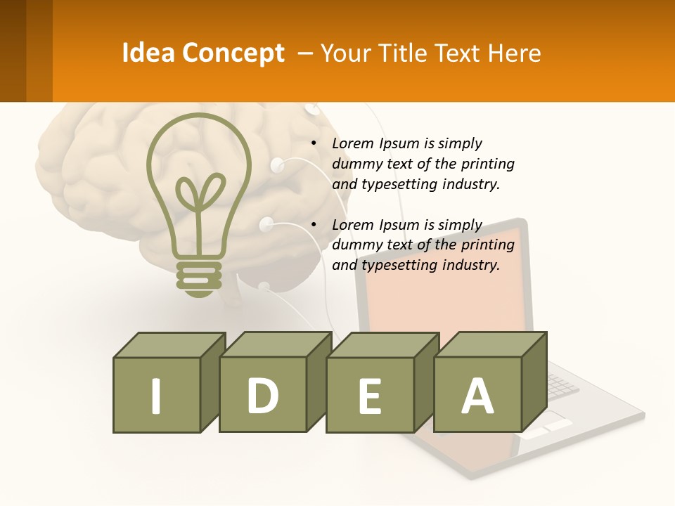 Connecting A Computer To The Brain PowerPoint Template