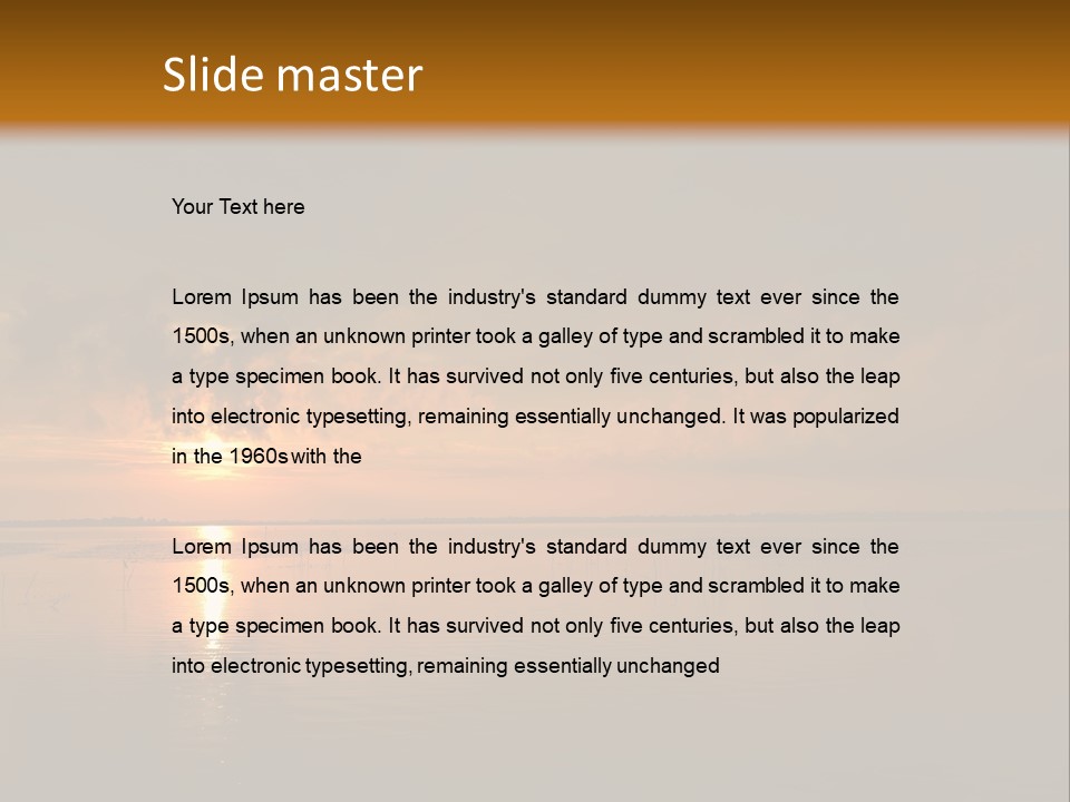 Sunset Over The Water PowerPoint Template