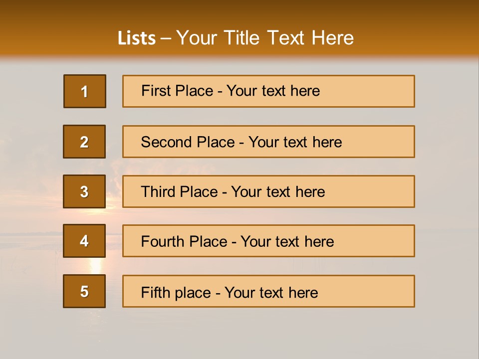 Sunset Over The Water PowerPoint Template