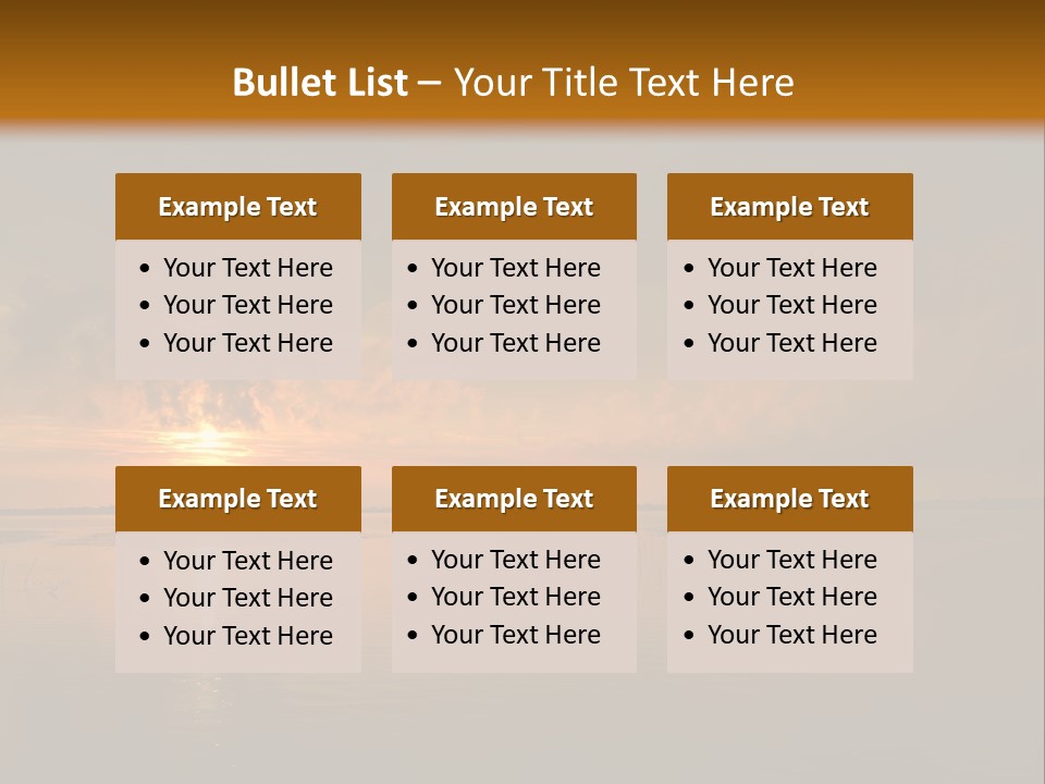 Sunset Over The Water PowerPoint Template