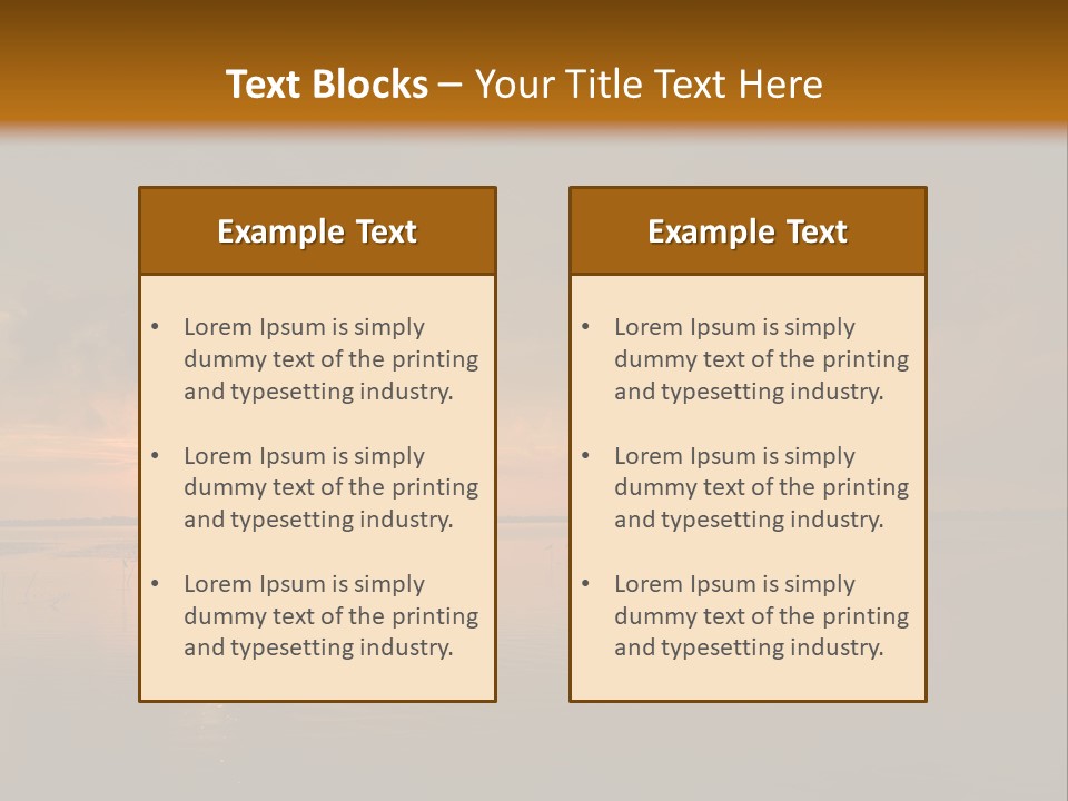 Sunset Over The Water PowerPoint Template