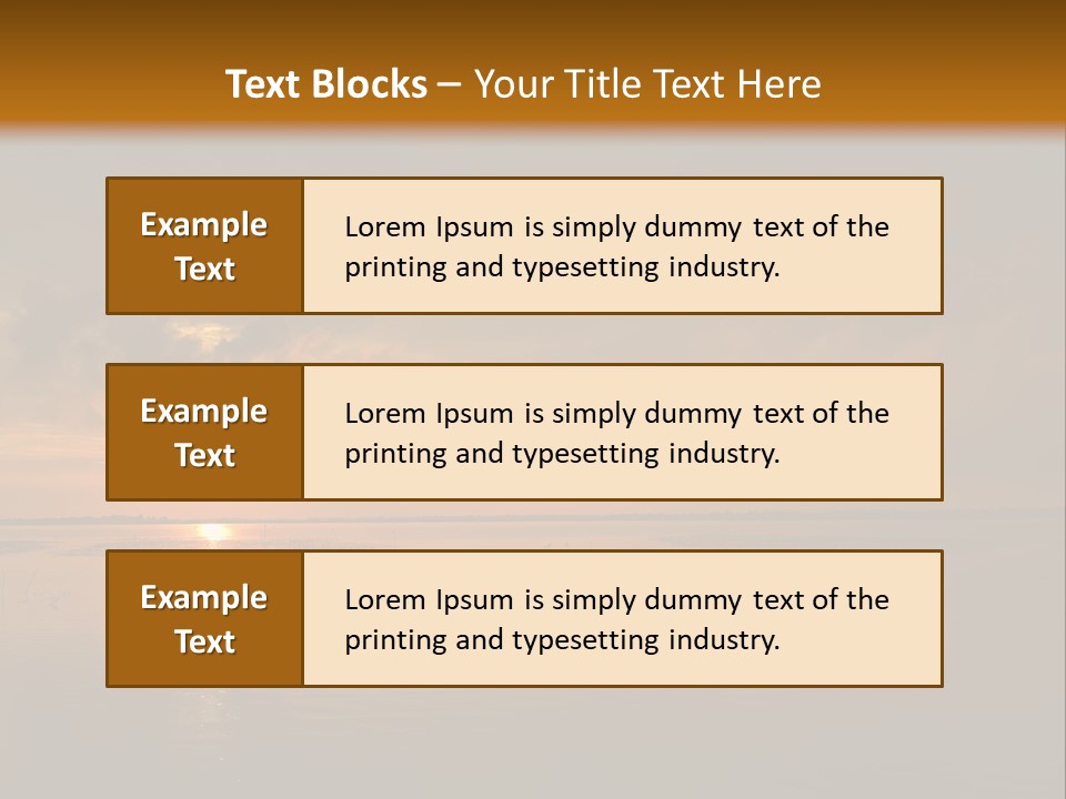 Sunset Over The Water PowerPoint Template