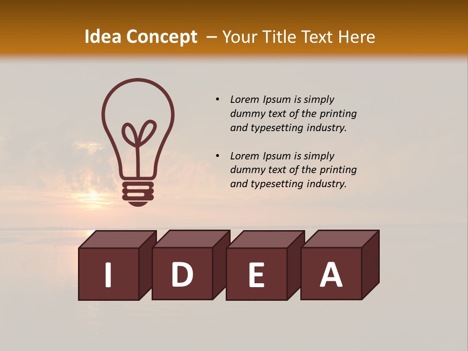 Sunset Over The Water PowerPoint Template