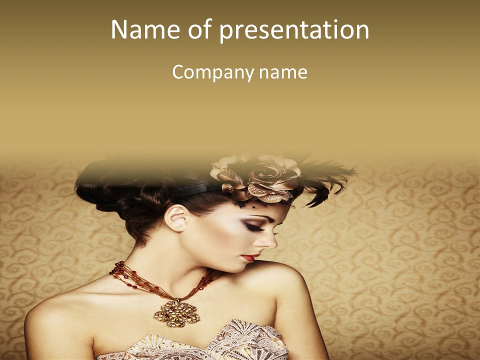 Girl In A Dress PowerPoint Template