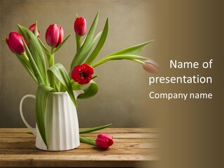 Tulips In A Vase PowerPoint Template