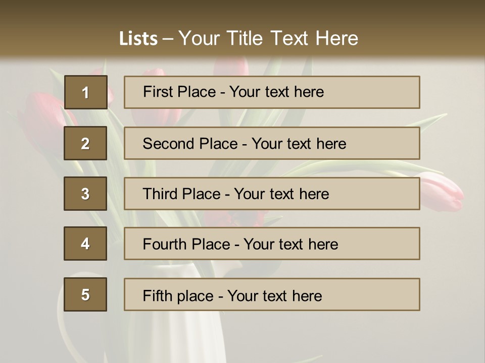 Tulips In A Vase PowerPoint Template