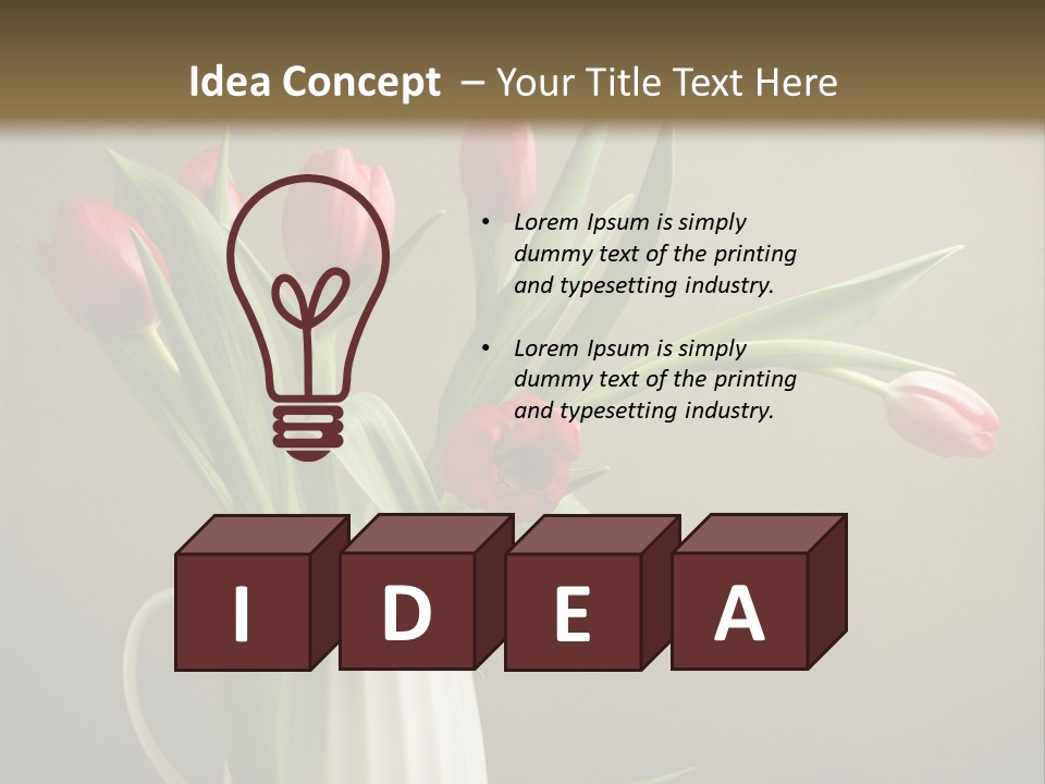 Tulips In A Vase PowerPoint Template