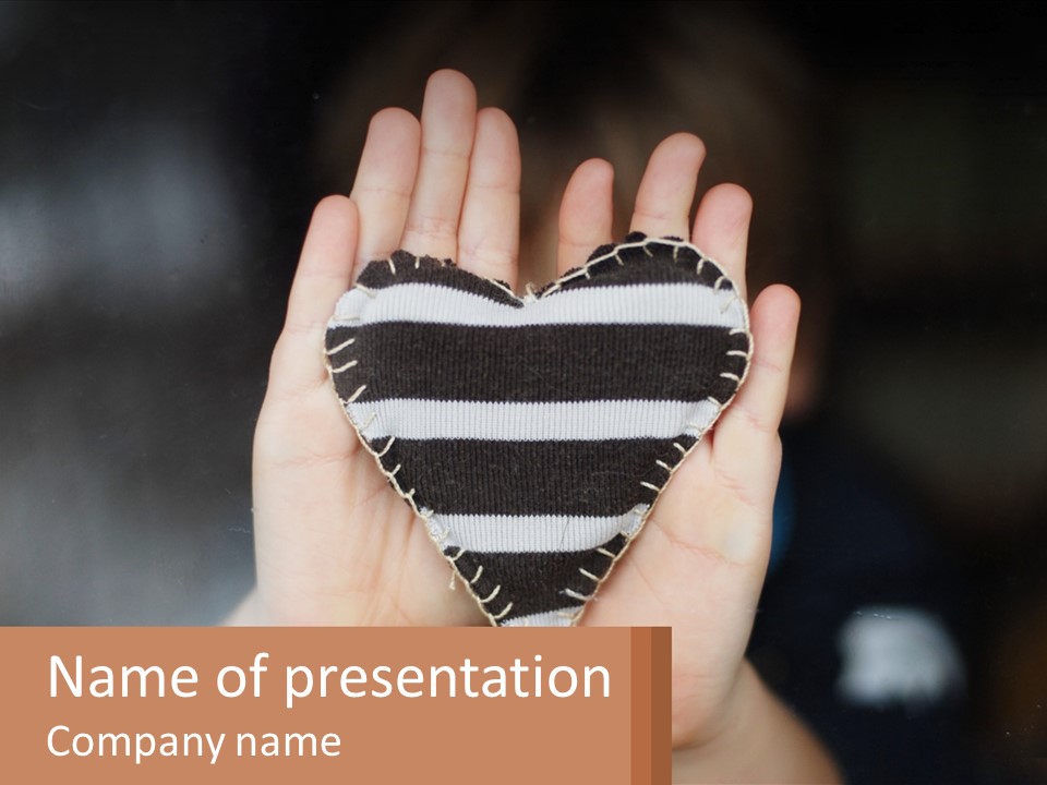 Decorative Fabric Heart PowerPoint Template