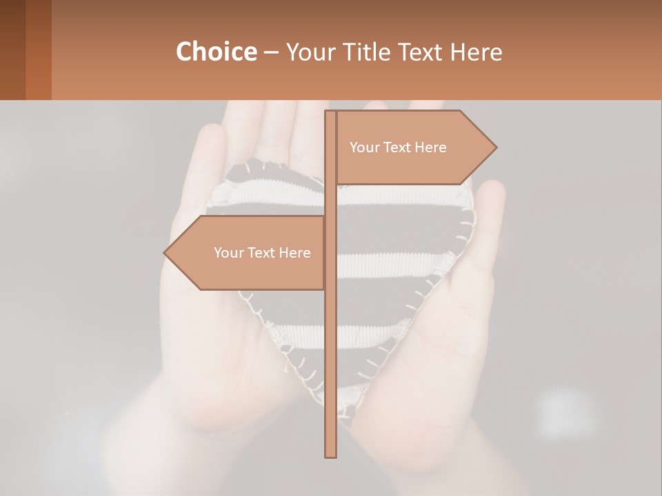 Decorative Fabric Heart PowerPoint Template