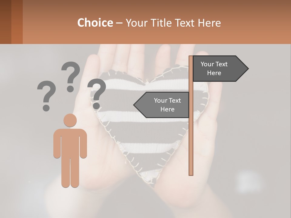 Decorative Fabric Heart PowerPoint Template