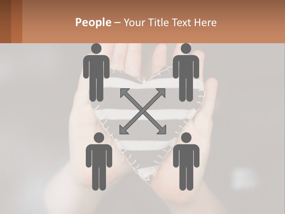 Decorative Fabric Heart PowerPoint Template