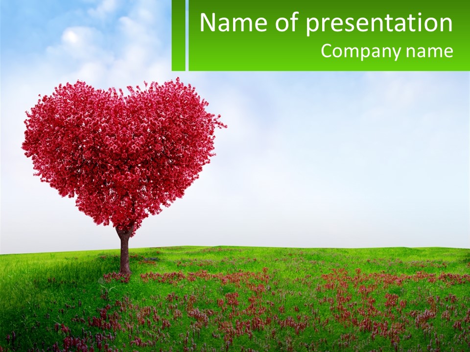 Tree In The Form Of Heart PowerPoint Template