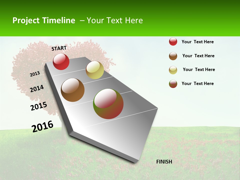 Tree In The Form Of Heart PowerPoint Template