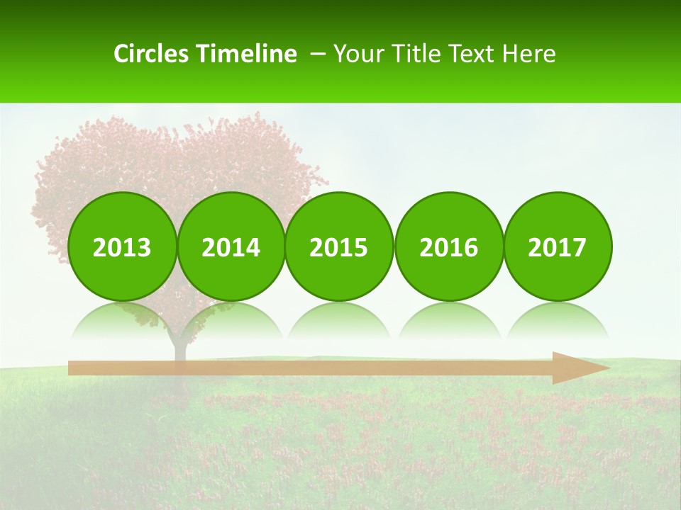 Tree In The Form Of Heart PowerPoint Template