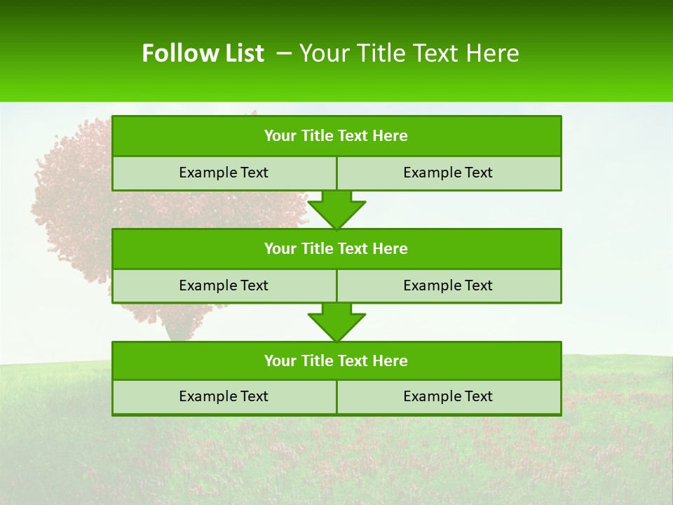 Tree In The Form Of Heart PowerPoint Template