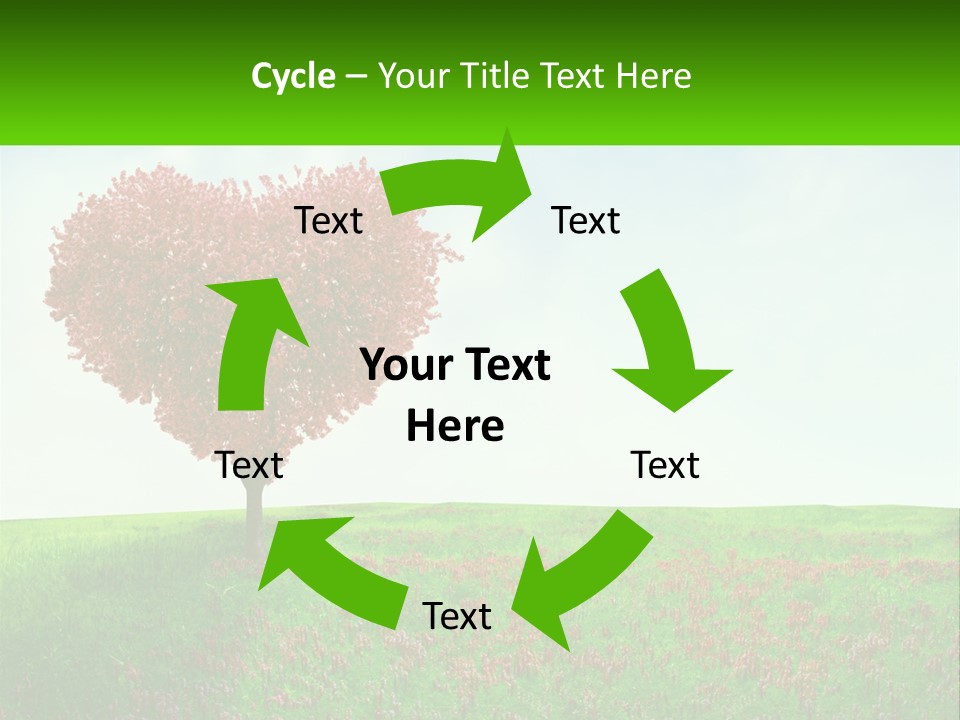 Tree In The Form Of Heart PowerPoint Template