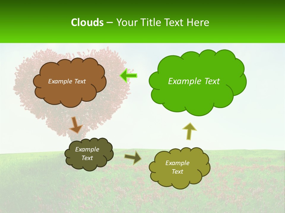 Tree In The Form Of Heart PowerPoint Template