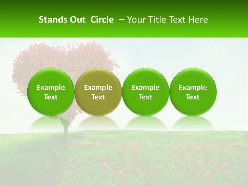 Tree In The Form Of Heart PowerPoint Template