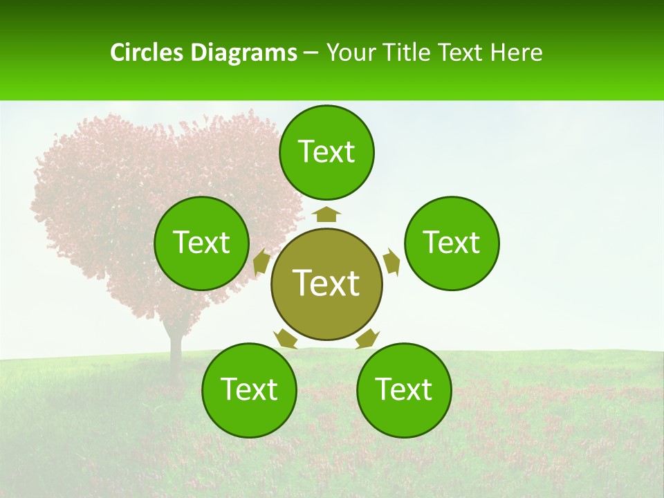 Tree In The Form Of Heart PowerPoint Template
