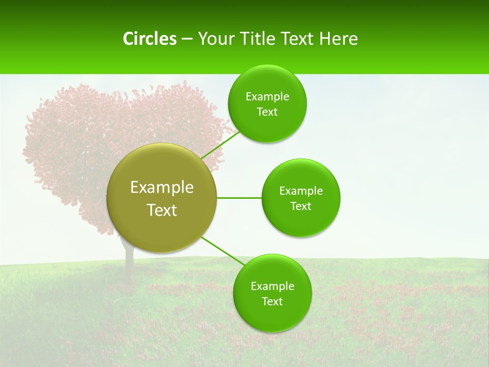 Tree In The Form Of Heart PowerPoint Template