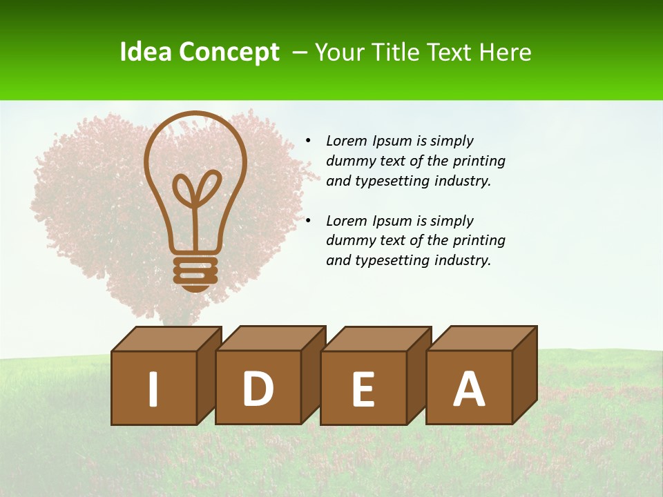 Tree In The Form Of Heart PowerPoint Template