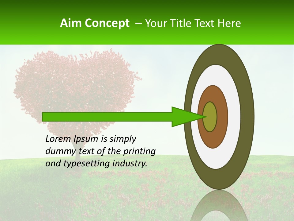Tree In The Form Of Heart PowerPoint Template