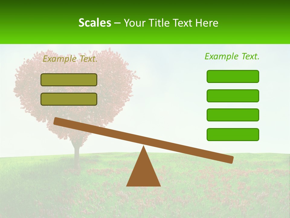 Tree In The Form Of Heart PowerPoint Template