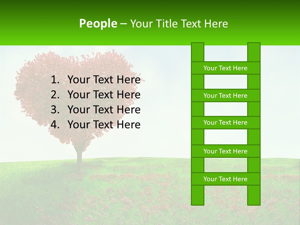 Tree In The Form Of Heart PowerPoint Template