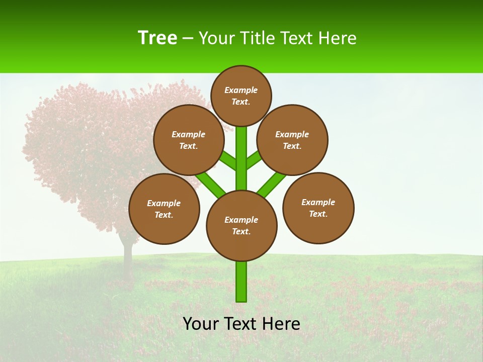 Tree In The Form Of Heart PowerPoint Template