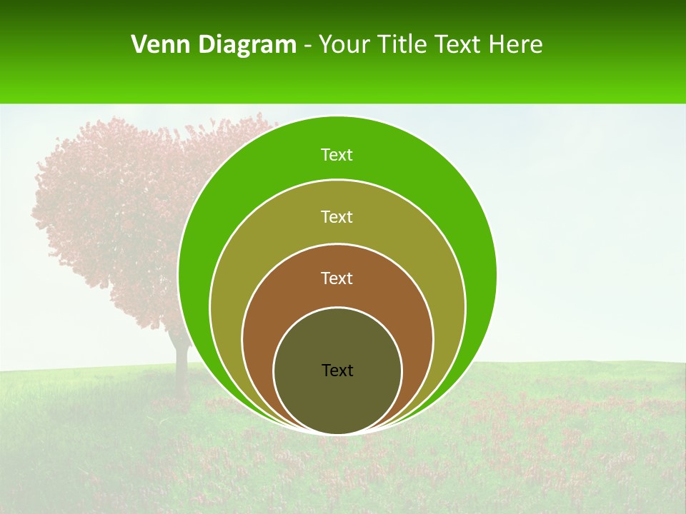 Tree In The Form Of Heart PowerPoint Template