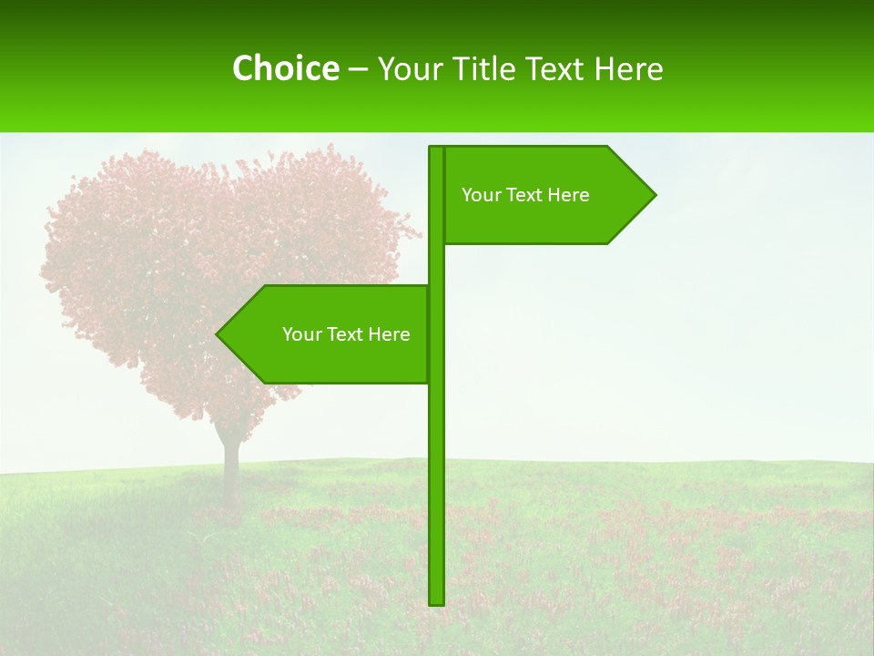 Tree In The Form Of Heart PowerPoint Template