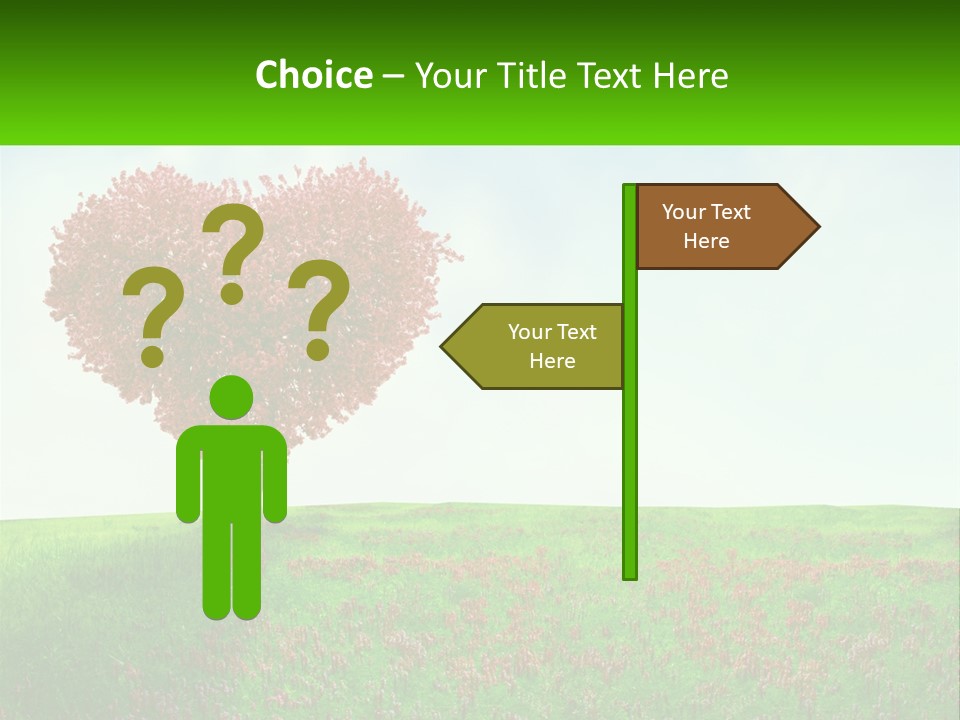 Tree In The Form Of Heart PowerPoint Template
