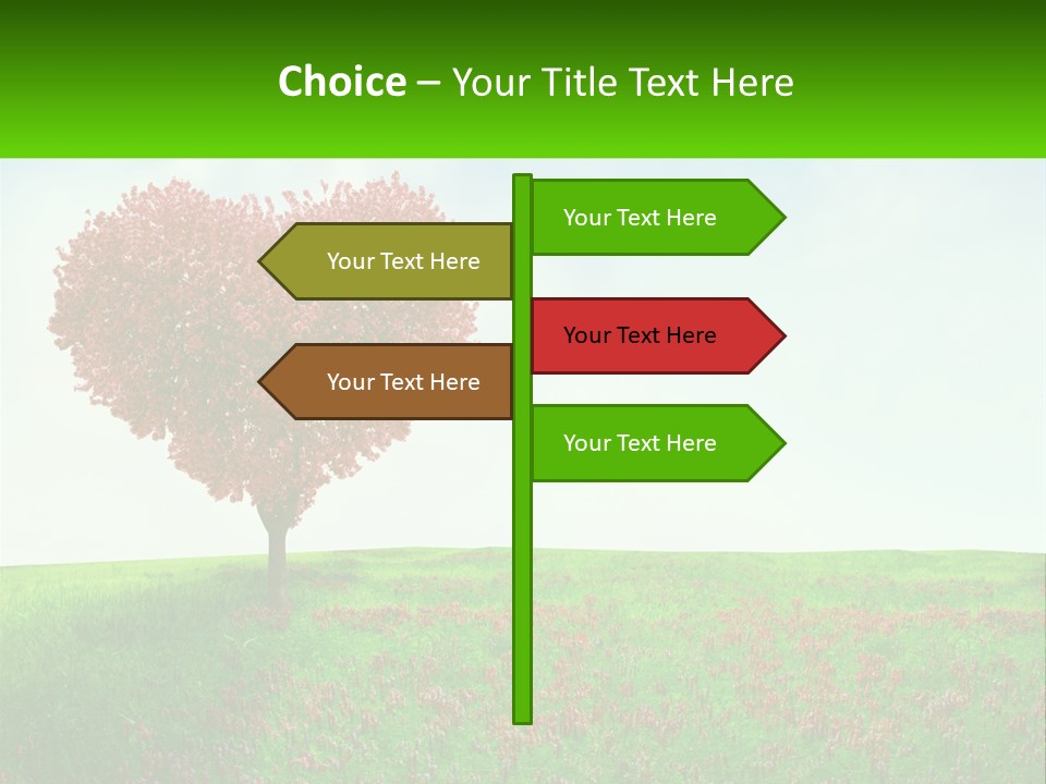 Tree In The Form Of Heart PowerPoint Template