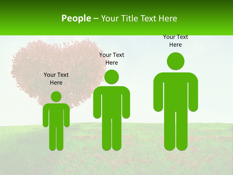 Tree In The Form Of Heart PowerPoint Template