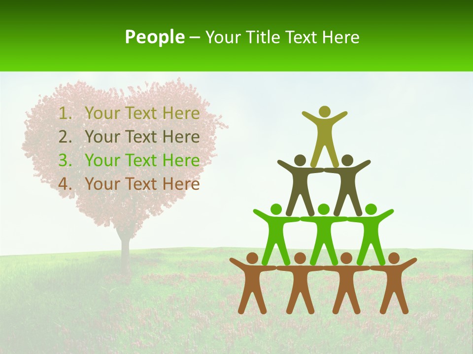 Tree In The Form Of Heart PowerPoint Template